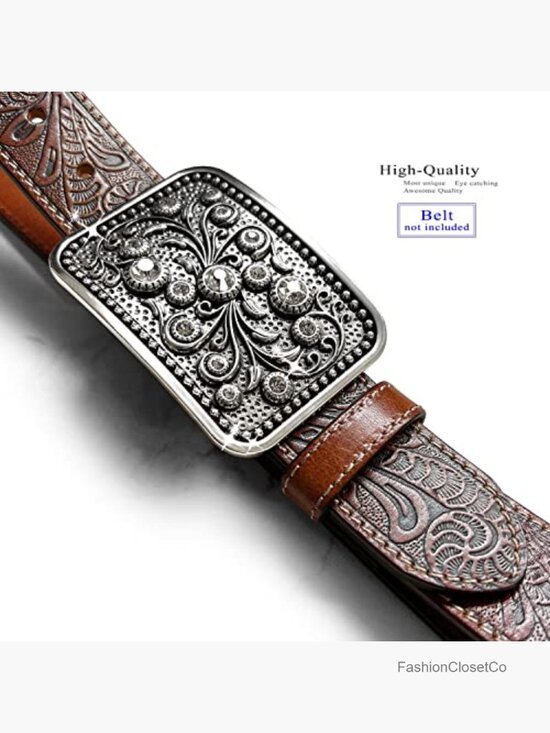 Western Antique Floral Engraved Rope Edge Belt Buckle for 1.5\